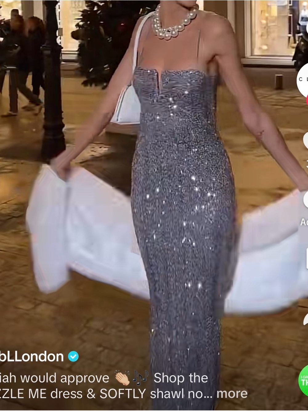 Club L London Sequin Strapless Maxi Gown